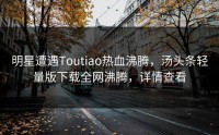 明星遭遇Toutiao热血沸腾，汤头条轻量版下载全网沸腾，详情查看