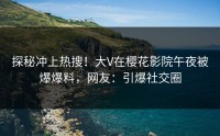 探秘冲上热搜！大V在樱花影院午夜被爆爆料，网友：引爆社交圈