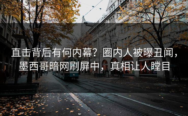 直击背后有何内幕?圈内人被曝丑闻,墨西哥暗网刷屏中,真相让人瞠目 直击背后有何内幕?圈内人被曝丑闻,墨西哥暗网刷屏中,真相让人瞠目