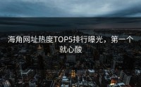 海角网址热度TOP5排行曝光，第一个就心酸