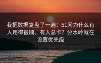 我把数据复盘了一遍：51网为什么有人用得很顺、有人总卡？分水岭就在设置优先级