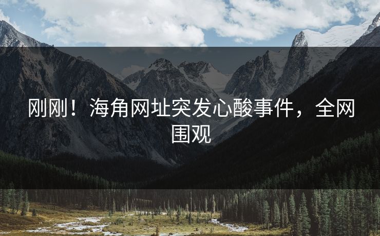刚刚！海角网址突发心酸事件，全网围观