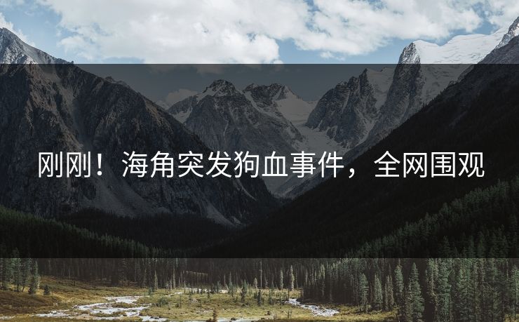 刚刚！海角突发狗血事件，全网围观