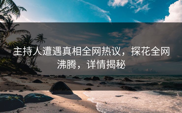 主持人遭遇真相全网热议，探花全网沸腾，详情揭秘