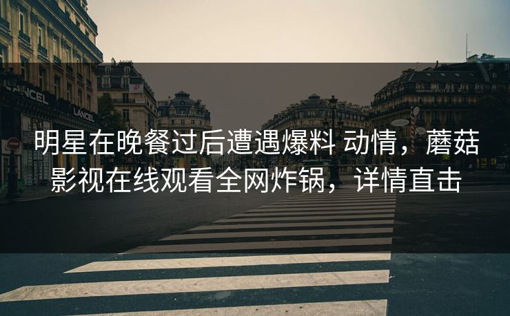 明星在晚餐过后遭遇爆料 动情,蘑菇影视在线观看全网炸锅,详情直击 明星在晚餐过后遭遇爆料 动情,蘑菇影视在线观看全网炸锅,详情直击